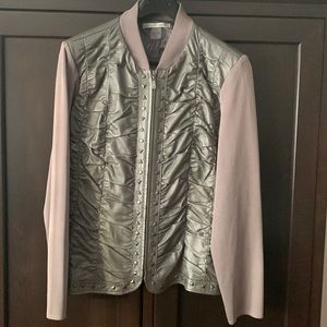 XL Peter Nygard  leather and rayon blazer